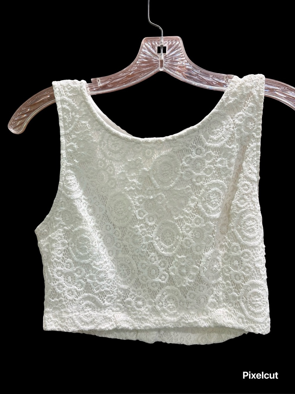 White Lace Crop Tank Top - Brand: Forever 21